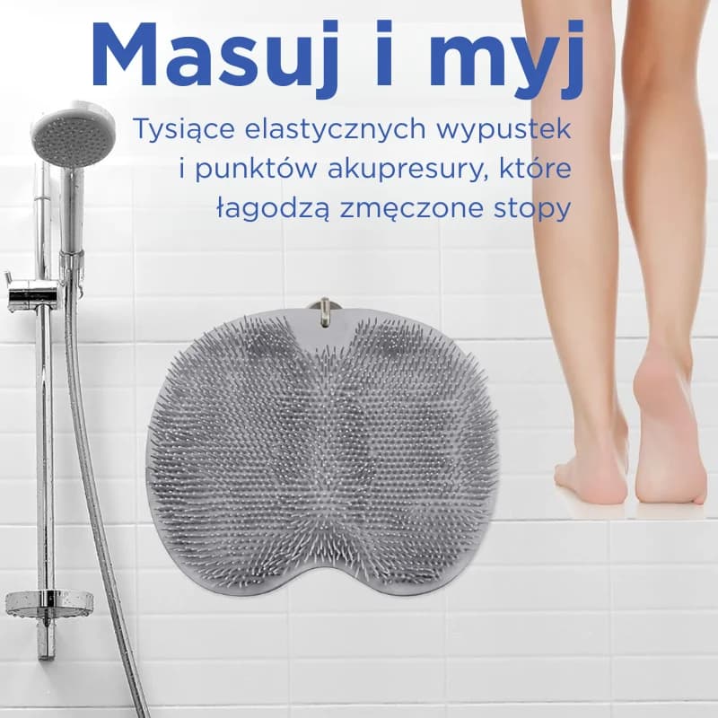 Silikonowa mata do mycia i masażu stóp - masuj i myj