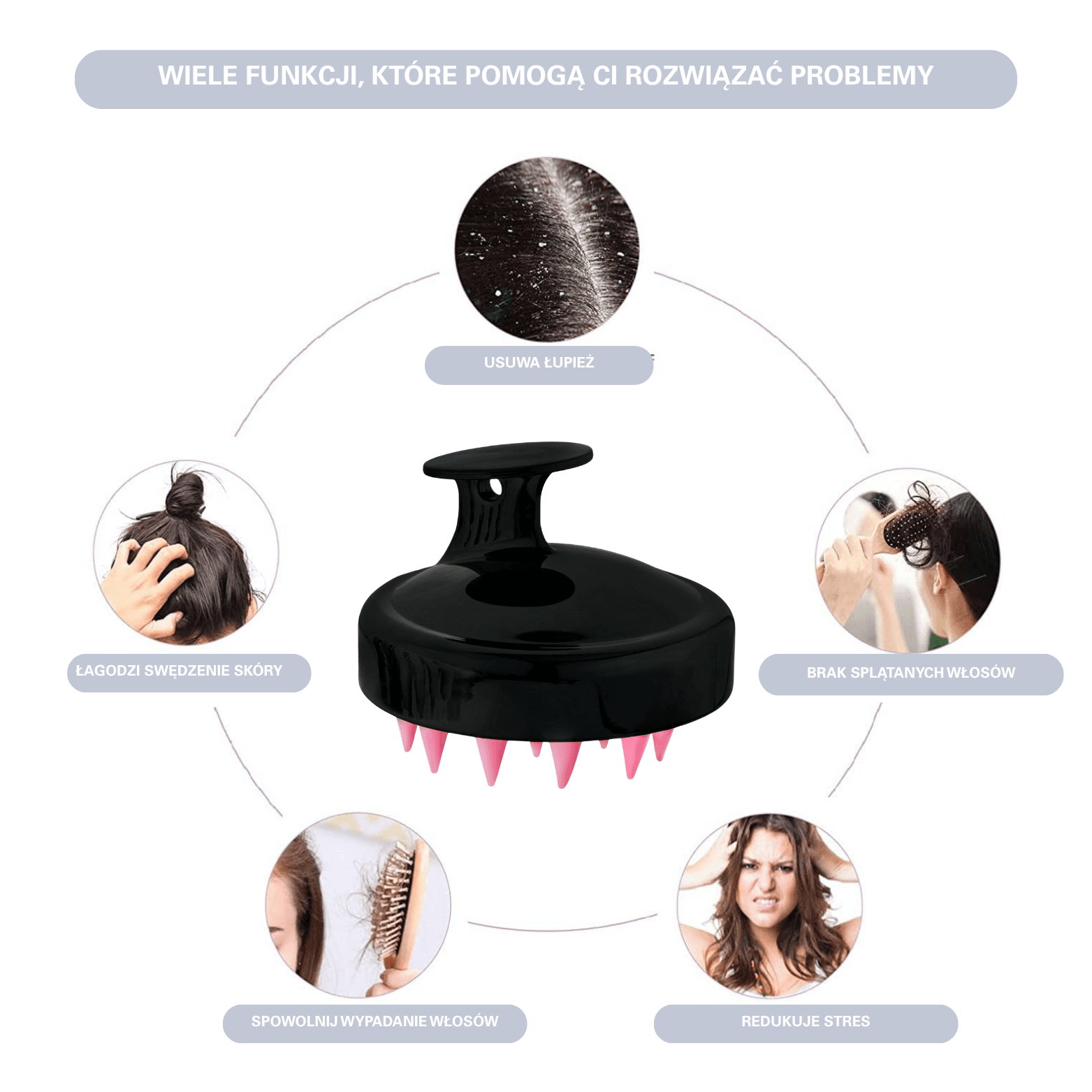 Hair Scalp Scrubber- szczotka do mycia i masażu skóry głowy