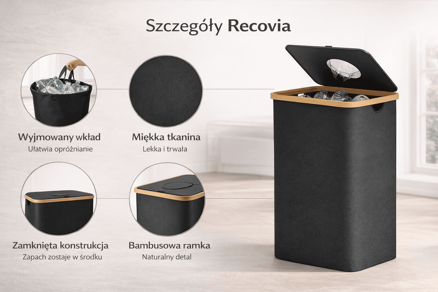 RECOVIA – pojemnik na butelki i puszki do systemu kaucyjnego